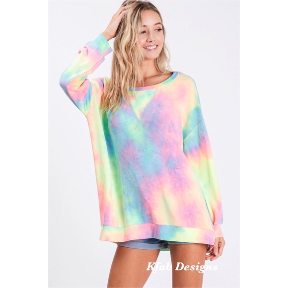 💗LAST Tie Dye French Terry Front Stitch Pullover! - Picture 6 of 10